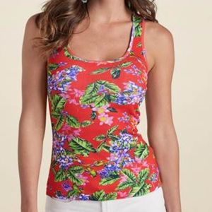 Venus Lascana Red Colorful 100% Cotton Tank Stretch 3X & 2X avail. New with Tags